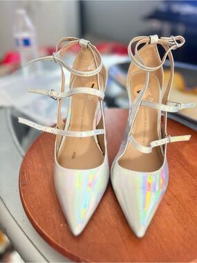 Banana Republic Iridescent Pointed-Toe Strappy Heels